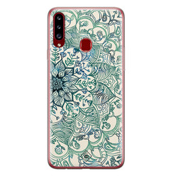 Casimoda Samsung Galaxy A20s siliconen hoesje - Mandala blauw