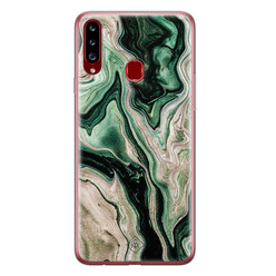 Casimoda Samsung Galaxy A20s siliconen hoesje - Green waves