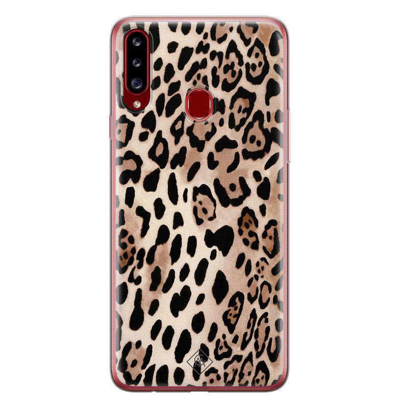 Casimoda Samsung Galaxy A20s siliconen hoesje - Golden wildcat