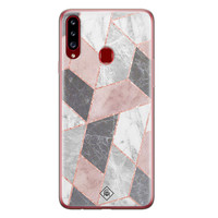 Casimoda Samsung Galaxy A20s siliconen telefoonhoesje - Stone grid