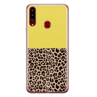 Casimoda Samsung Galaxy A20s siliconen hoesje - Luipaard geel