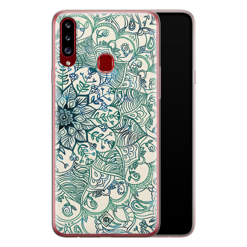 Casimoda Samsung Galaxy A20s siliconen hoesje - Mandala blauw