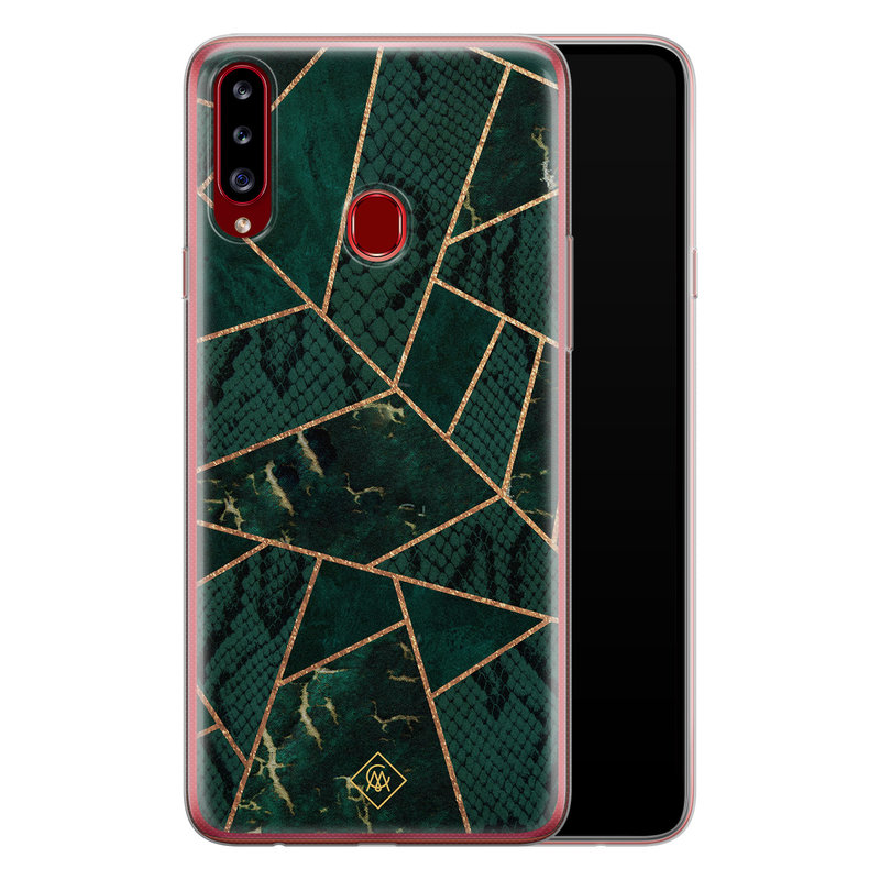 Casimoda Samsung Galaxy A20s siliconen hoesje - Abstract groen