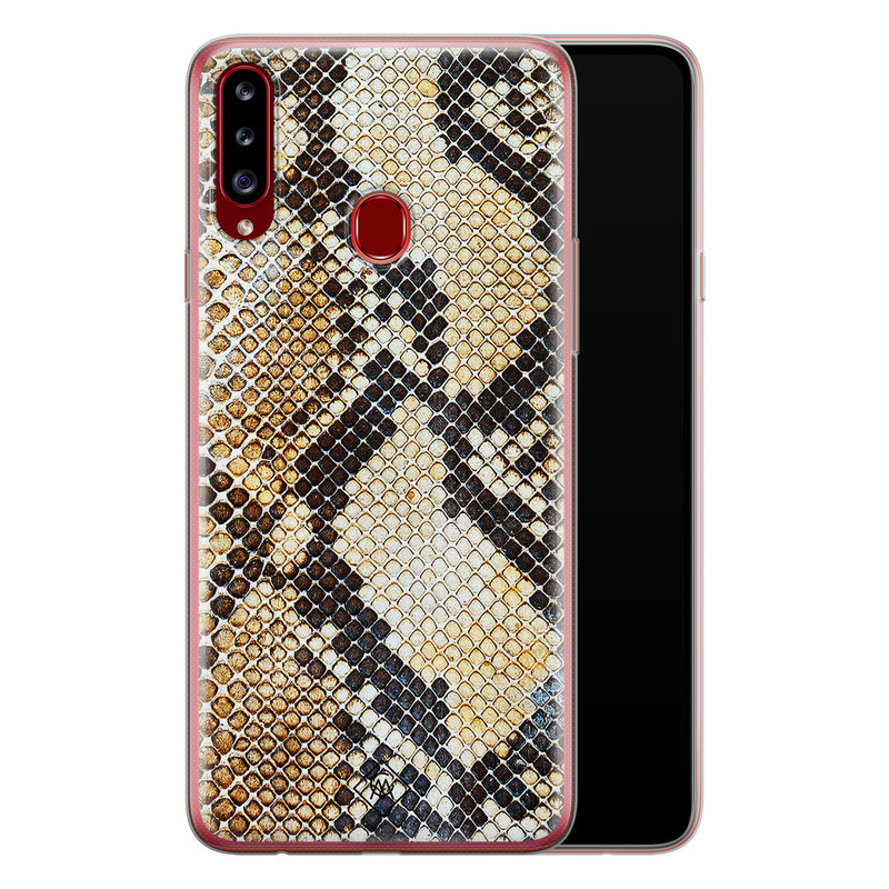 Casimoda Samsung Galaxy A20s siliconen hoesje - Golden snake