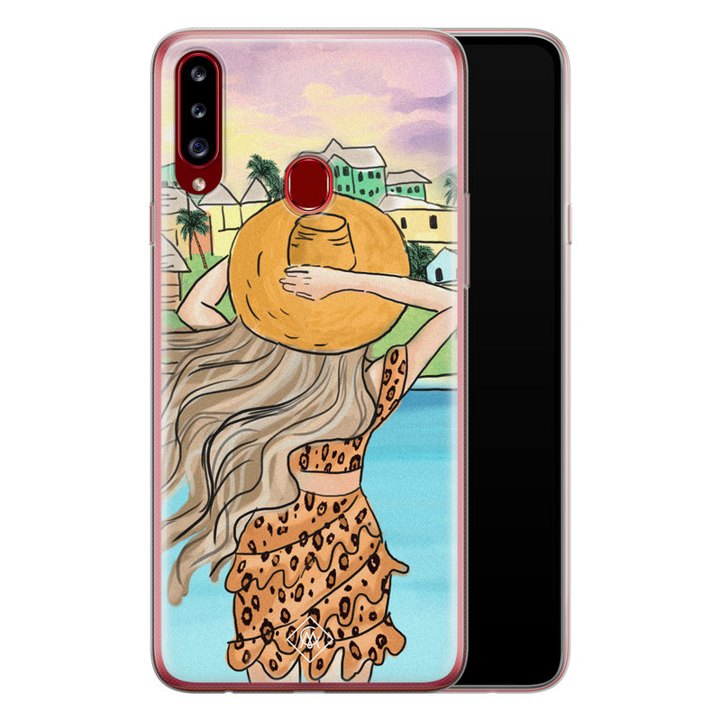 Casimoda Samsung Galaxy A20s siliconen hoesje - Sunset girl