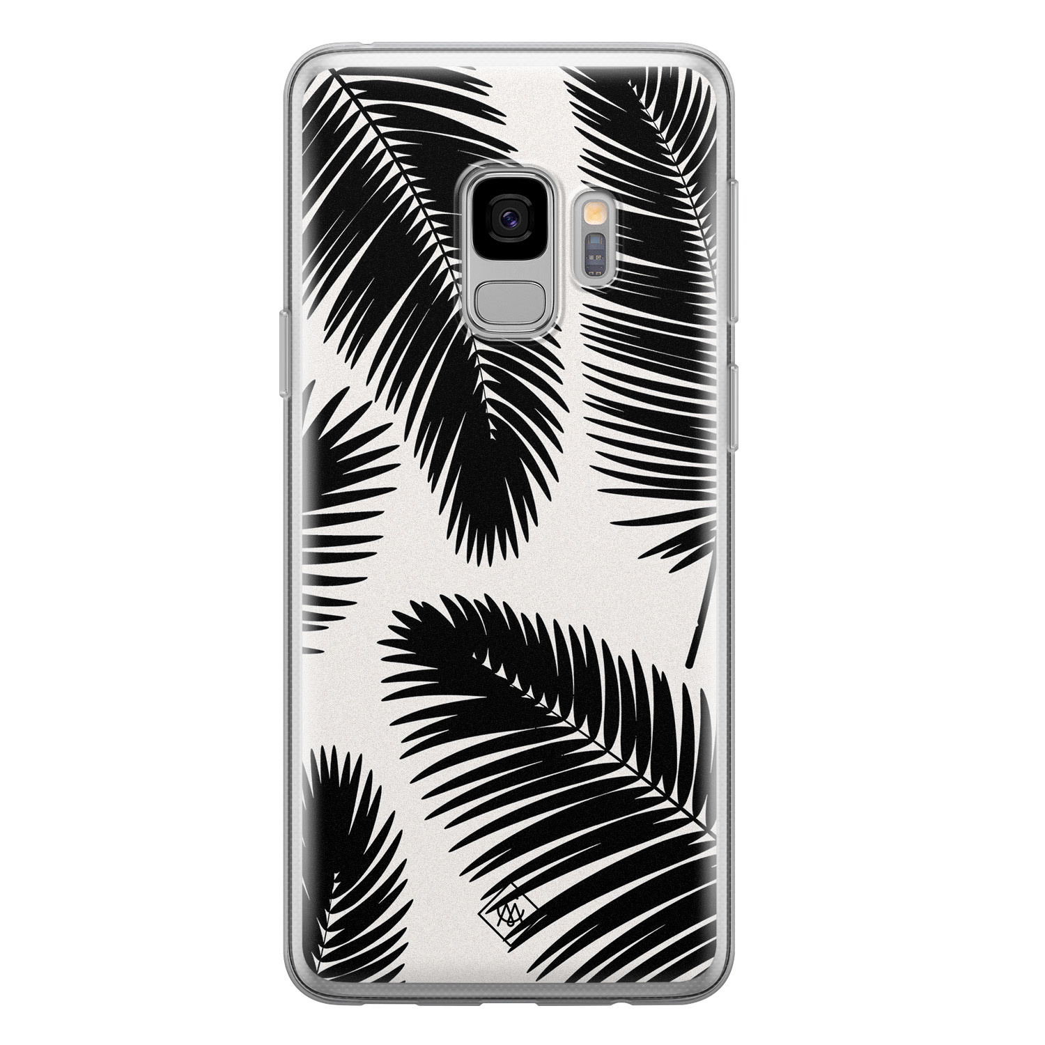 Samsung Galaxy S9 siliconen telefoonhoesje - Palm leaves silhouette