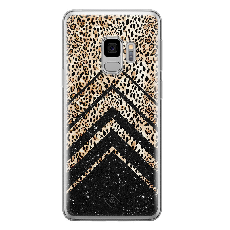 Casimoda Samsung Galaxy S9 siliconen hoesje - Chevron luipaard