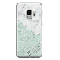 Casimoda Samsung Galaxy S9 siliconen telefoonhoesje - Marmer mint mix