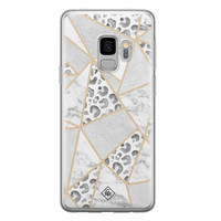 Casimoda Samsung Galaxy S9 siliconen telefoonhoesje - Stone & leopard print