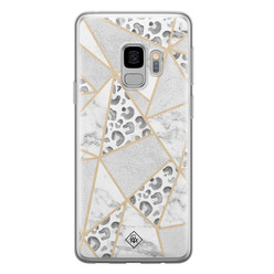 Casimoda Samsung Galaxy S9 siliconen hoesje - Stone & leopard print