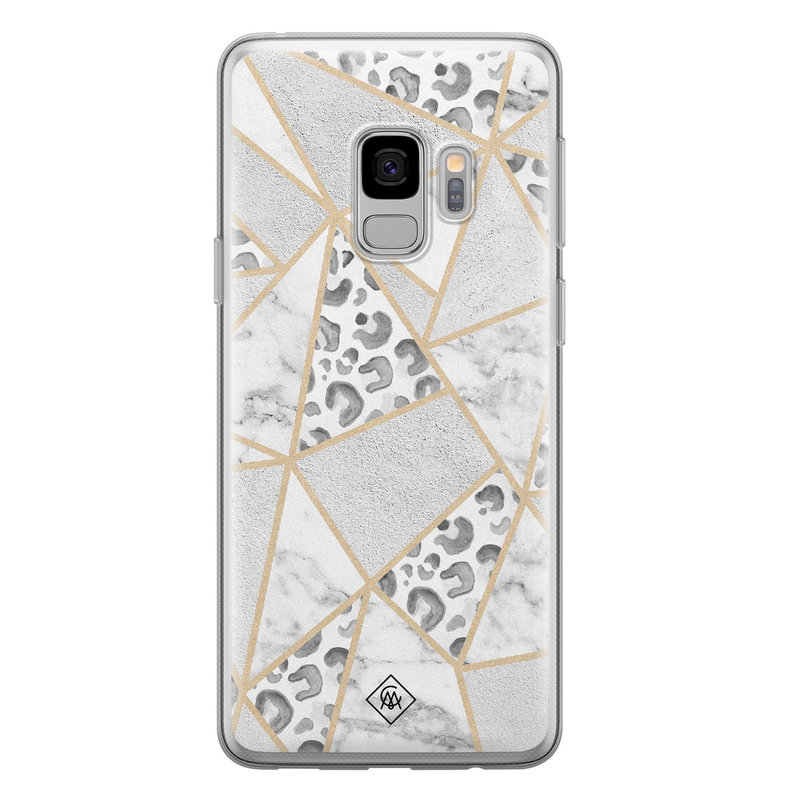 Casimoda Samsung Galaxy S9 siliconen telefoonhoesje - Stone & leopard print