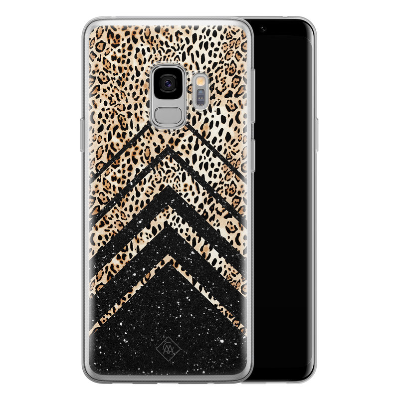 Casimoda Samsung Galaxy S9 siliconen hoesje - Chevron luipaard