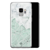 Casimoda Samsung Galaxy S9 siliconen telefoonhoesje - Marmer mint mix