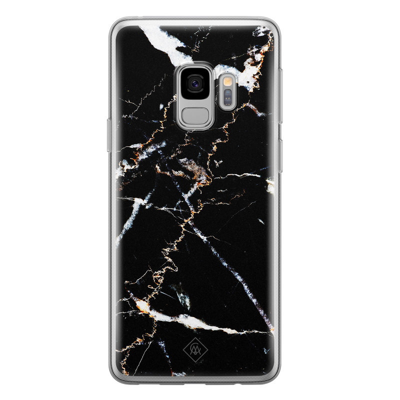 Casimoda Samsung Galaxy S9 siliconen hoesje - Marmer zwart