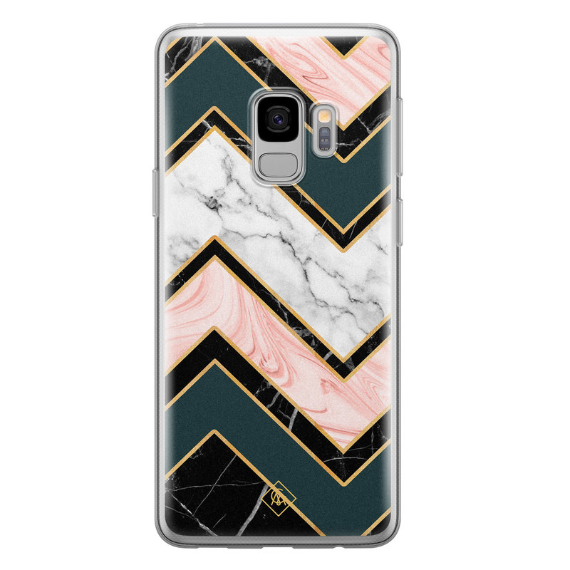 Casimoda Samsung Galaxy S9 siliconen hoesje - Marmer triangles