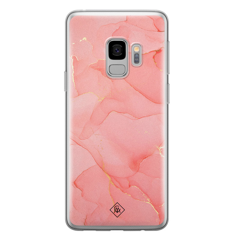 Casimoda Samsung Galaxy S9 siliconen hoesje - Marmer roze