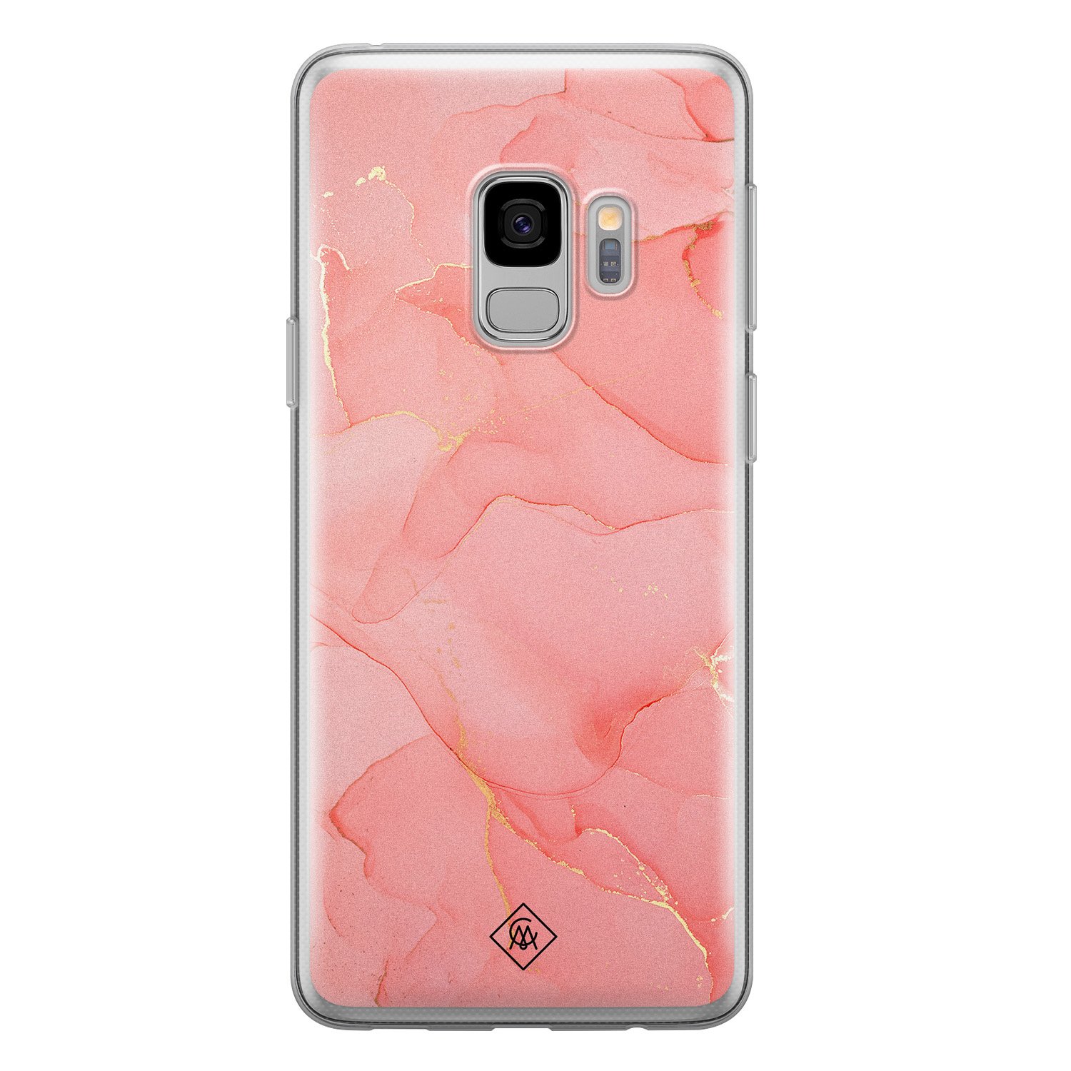 Samsung Galaxy S9 siliconen hoesje - Marmer roze