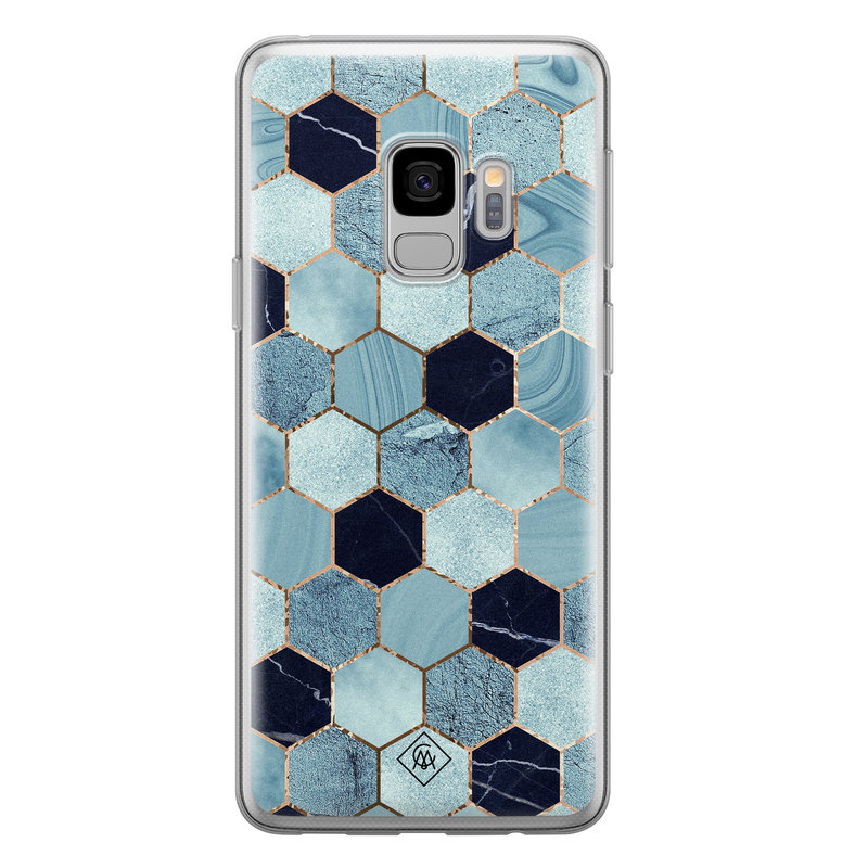 Casimoda Samsung Galaxy S9 siliconen hoesje - Blue cubes