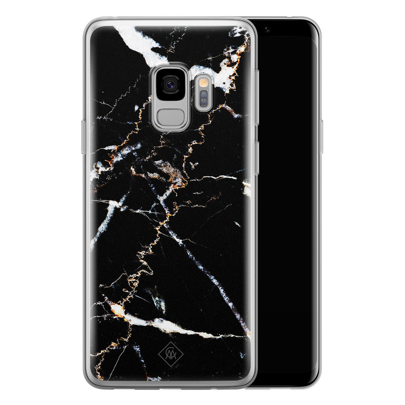 Casimoda Samsung Galaxy S9 siliconen hoesje - Marmer zwart