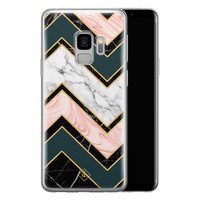 Casimoda Samsung Galaxy S9 siliconen hoesje - Marmer triangles