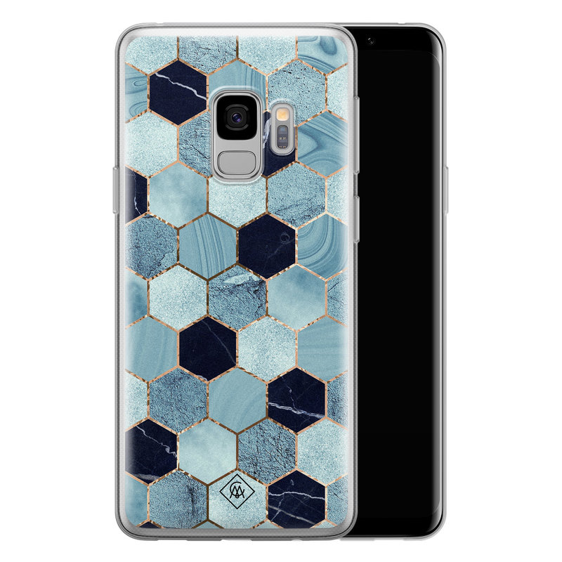 Casimoda Samsung Galaxy S9 siliconen hoesje - Blue cubes