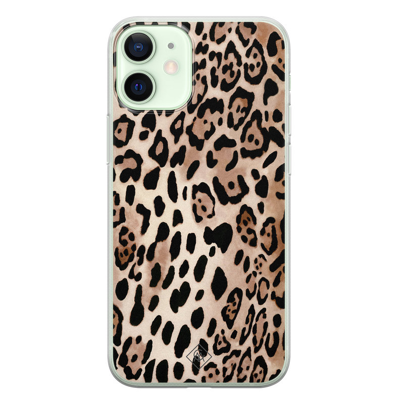 Casimoda iPhone 12 mini siliconen hoesje - Golden wildcat