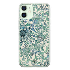 Casimoda iPhone 12 mini siliconen hoesje - Mandala blauw