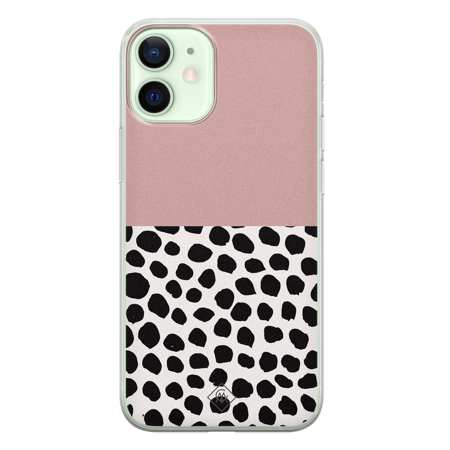 iPhone 12 mini siliconen hoesje Pink dots