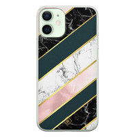 Casimoda iPhone 12 mini siliconen hoesje - Marble stripes