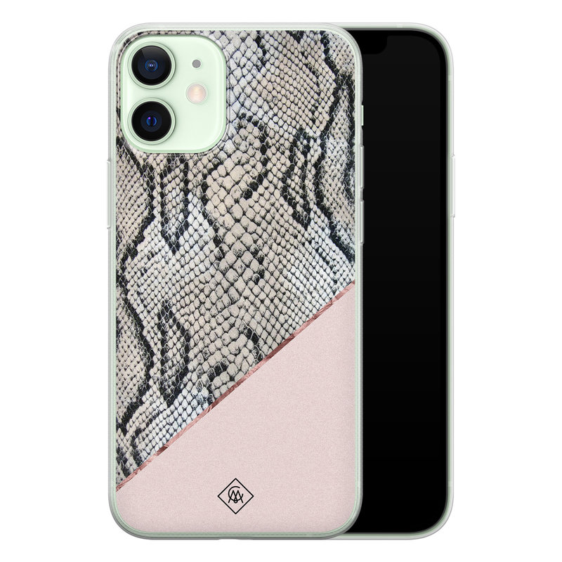 Casimoda iPhone 12 mini siliconen hoesje - Snake print