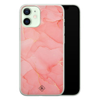 Casimoda iPhone 12 mini siliconen hoesje - Marmer roze