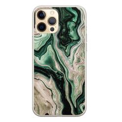 Casimoda iPhone 12 Pro siliconen hoesje - Green waves