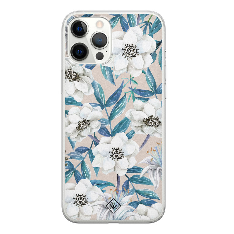 Casimoda iPhone 12 Pro Max siliconen telefoonhoesje - Touch of flowers