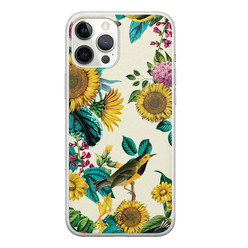 Casimoda iPhone 12 Pro Max siliconen hoesje - Sunflowers