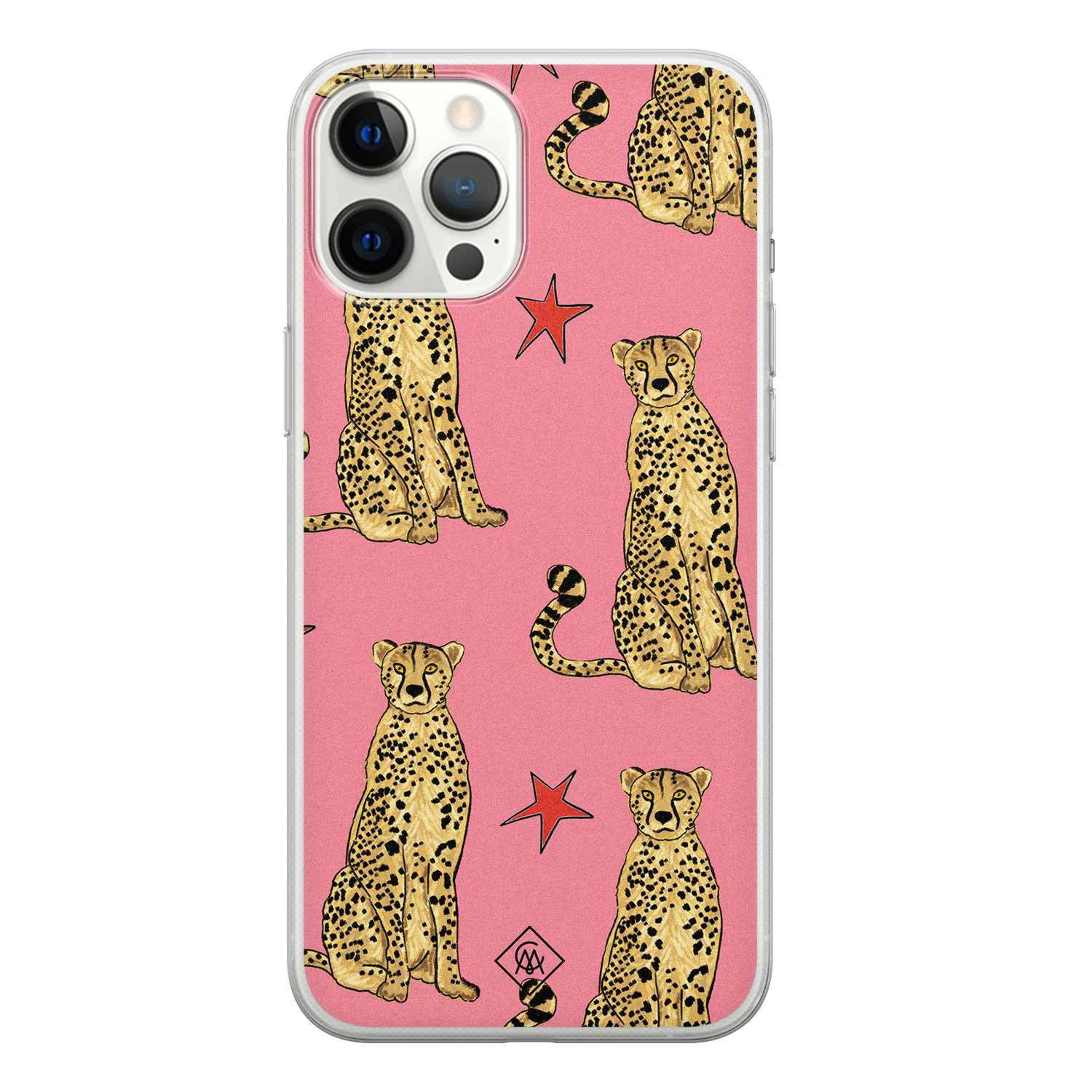 iPhone 12 Pro Max siliconen hoesje - The pink leopard