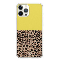 Casimoda iPhone 12 Pro Max siliconen hoesje - Luipaard geel