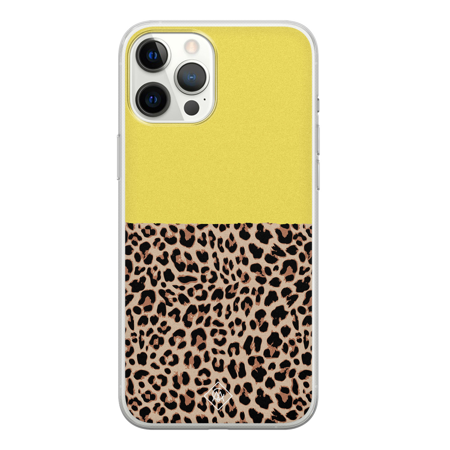 iPhone 12 Pro Max siliconen hoesje - Luipaard geel