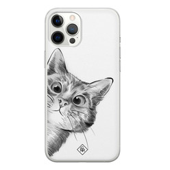 Casimoda iPhone 12 Pro Max siliconen hoesje - Peekaboo
