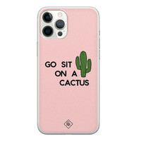 Casimoda iPhone 12 Pro Max siliconen hoesje - Go sit on a cactus