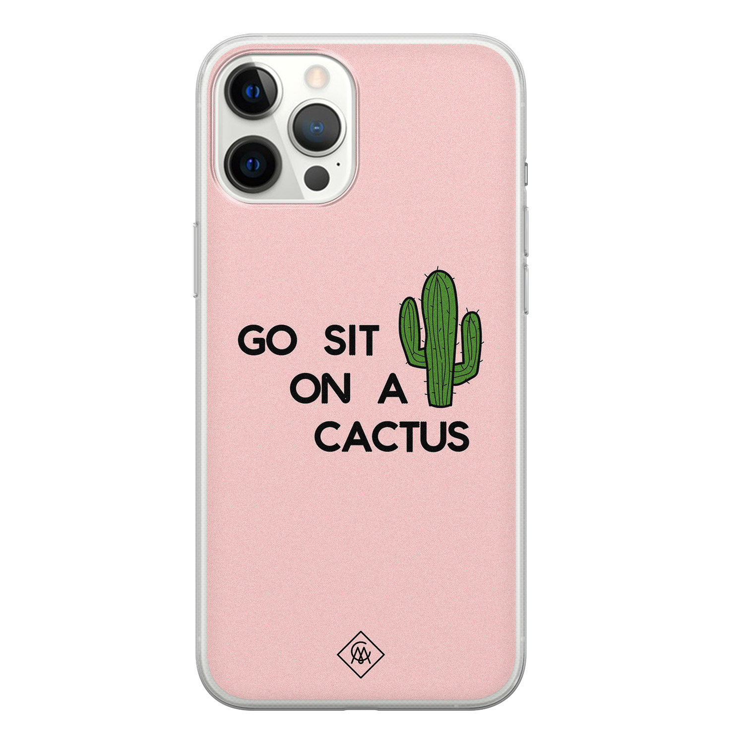 iPhone 12 Pro Max siliconen hoesje - Go sit on a cactus