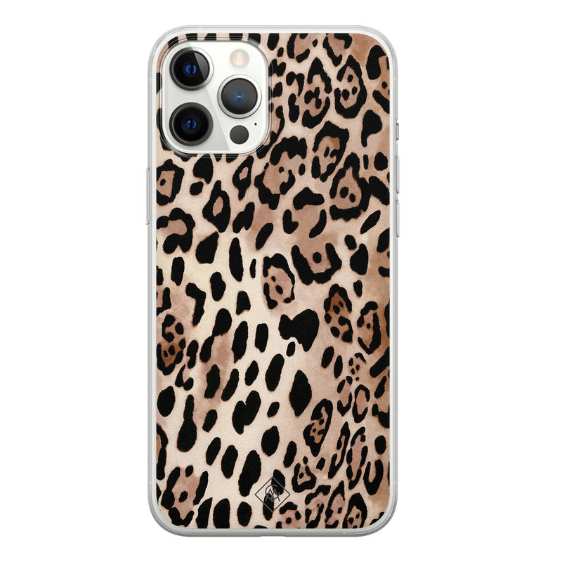 Casimoda iPhone 12 Pro Max siliconen hoesje - Golden wildcat