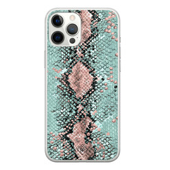 Casimoda iPhone 12 Pro Max siliconen hoesje - Snake pastel