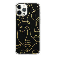 Casimoda iPhone 12 Pro Max siliconen hoesje - Abstract faces