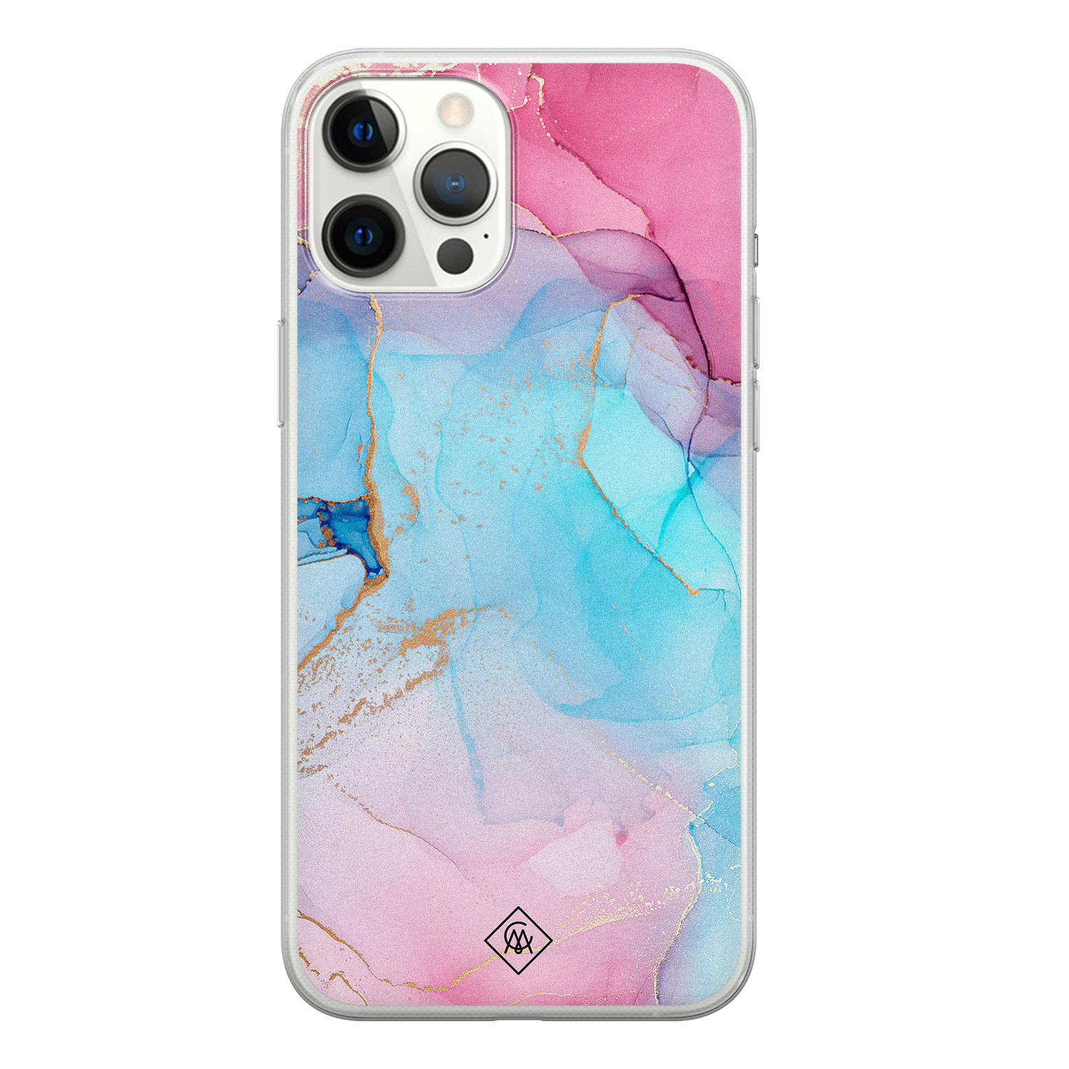 iPhone 12 Pro Max siliconen hoesje - Marble colorbomb