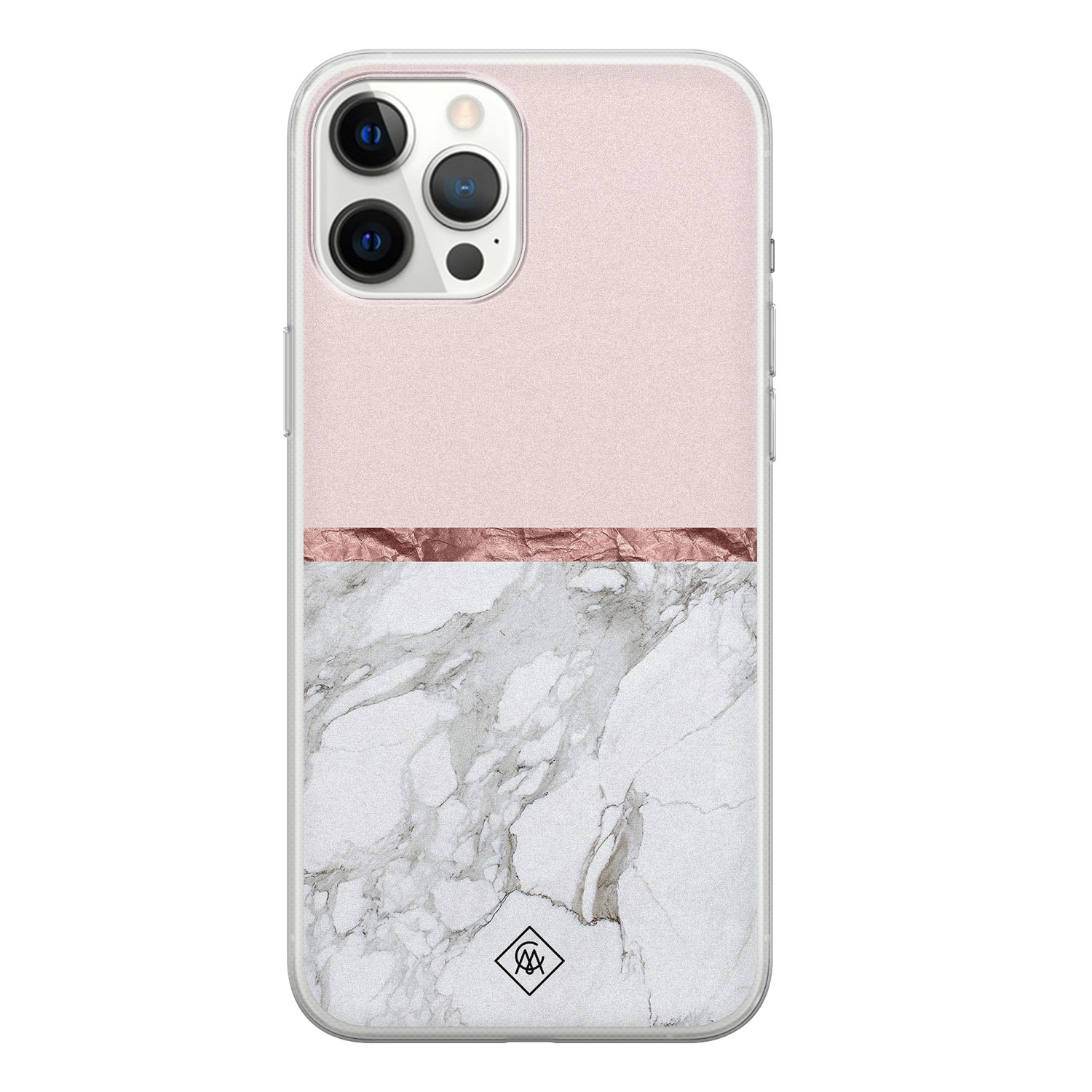 iPhone 12 Pro Max siliconen telefoonhoesje - Rose all day