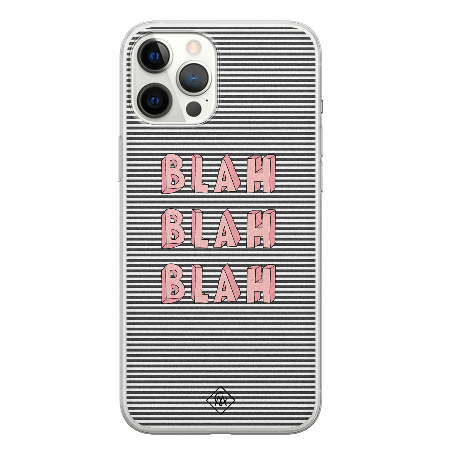 iPhone 12 Pro Max siliconen telefoonhoesje - Blah blah blah