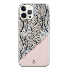 Casimoda iPhone 12 Pro Max siliconen hoesje - Snake print