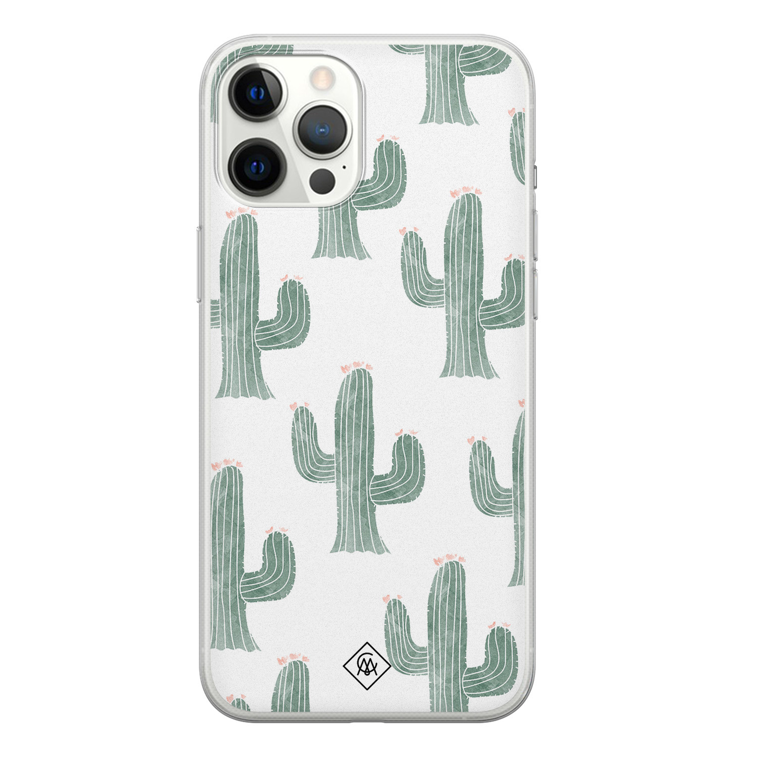 iPhone 12 Pro Max siliconen telefoonhoesje Cactus print