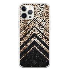 Casimoda iPhone 12 Pro Max siliconen hoesje - Chevron luipaard