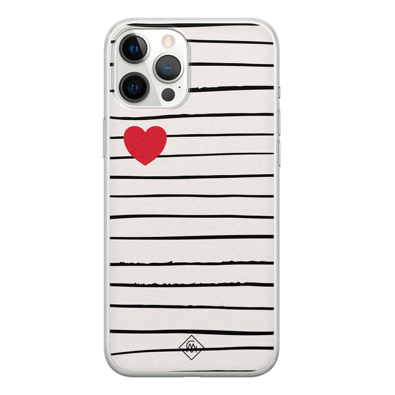 Casimoda iPhone 12 Pro Max siliconen hoesje - Heart queen